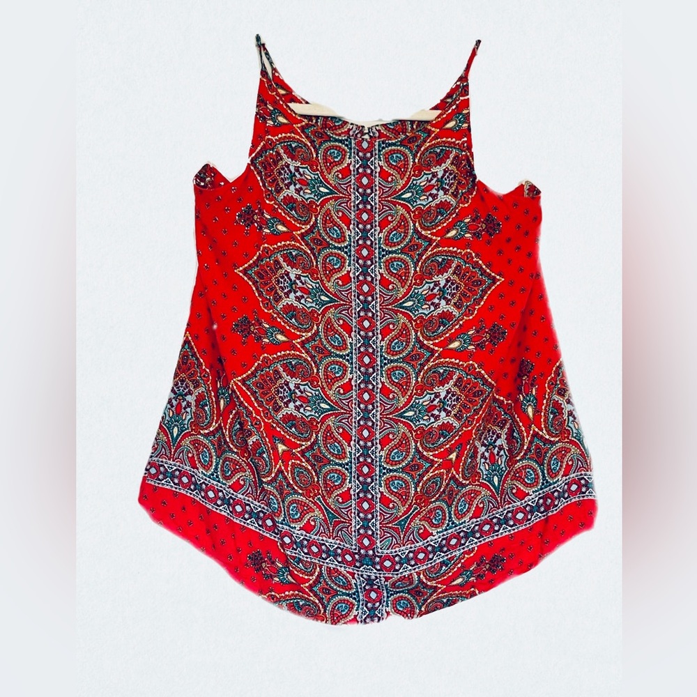 Boho Flowy Tank with Button Clasp Closure